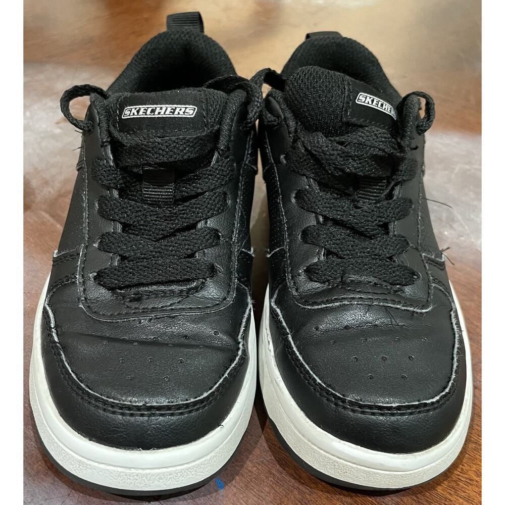 Kids Sketchers Black Canvas White Rubber Sole Size 11